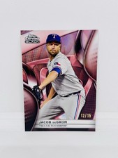 2025 Topps Chrome Black JACOB DEGROM Rose Gold Wave Refractor /15 Texas #123