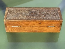 Antique Wheeler & Wilson Sewing Machine Wooden Box Velvet Lining Wood W&W