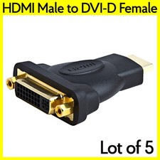 5 PCS HDMI to DVI Adapter HDMI M to DVI-D F Monitor Display Connector Converter