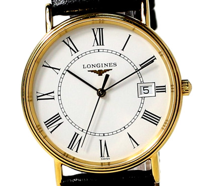 [Near MINT] LONGINES La Grande Classic L4.720.2 33mm White Roman Qz Men's Watch