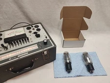 Matched Pair Sylvania 6B4G Vacuum Tubes Dual Flat Plate Amplitrex Tested Strong