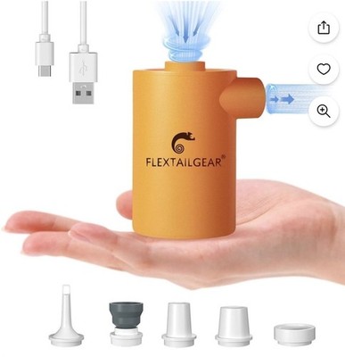 FLEXTAILGEAR 3600mAh Max PUMP 2020 Travel Anti-Missing Switch 5 Nozzles - ORANGE