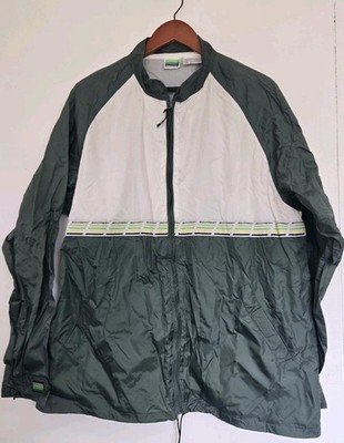 Vintage Boxfresh Windbreaker Mens Size XL 90s Green Y2K Retro Zip Up Jacket