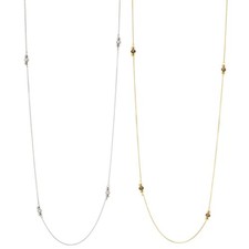 SODINI collana lunga 80+5cm 4 charm zirconi JUDITH 842362 ottone