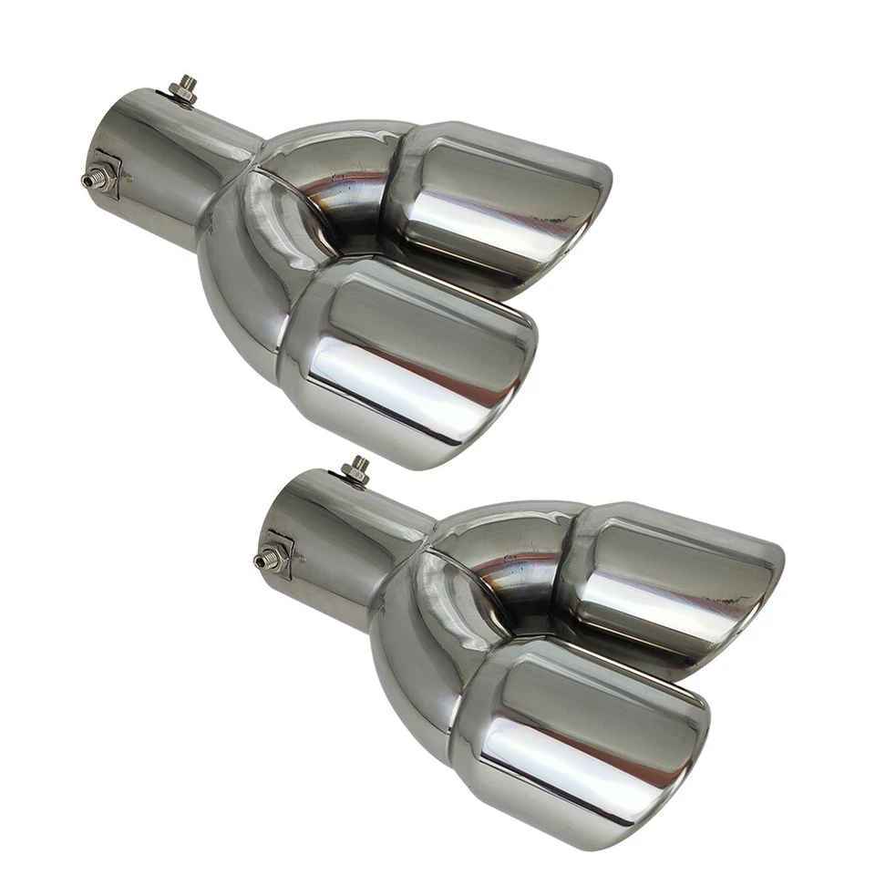 2X Para GMC Sierra 1500 2,5" entrada 3,5"" saída 9,5" exaustão de parede dupla ponta dupla - Imagem 2 de 4