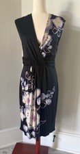 GUC Women's Ellie Tahari Sheath Dress  Black Floral Size M
