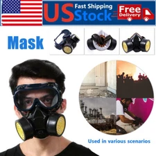 Reusable Half Face Cover Mask Face Shield w Filter Goggles Painting Chemical US