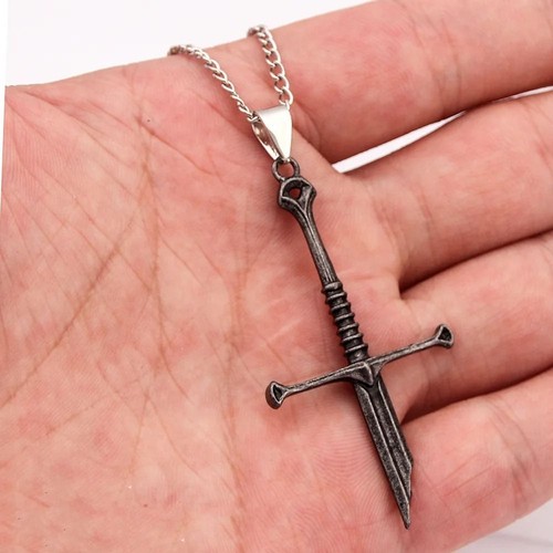 Métal Collier d'épée brisée Style rétro Collier épée punk Femme - Foto 3 di 6