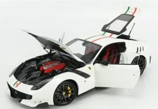 (New stlye hinges) Brand New 1:18 BBR Ferrari F12 TDF Bianca Avus / Italian Flag