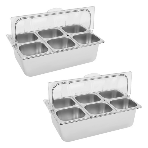 2*Serving Container, Flip Top Food Serving Container with Lid+12 Clamps & Spoons - Picture 10 of 19