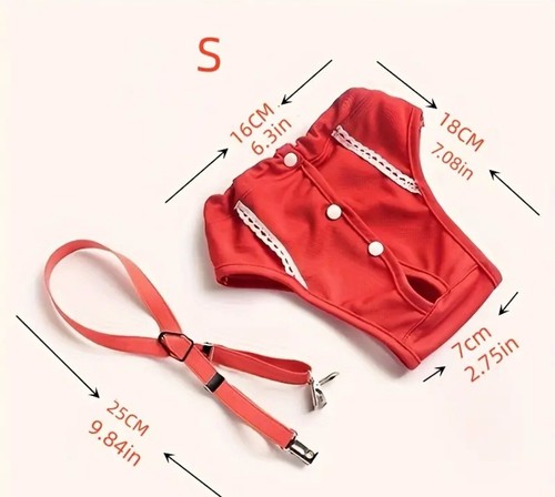Small Pet Dog Tighten Strap Reusable Washable Pantie for Small Girl Female Dog - Picture 2 of 7