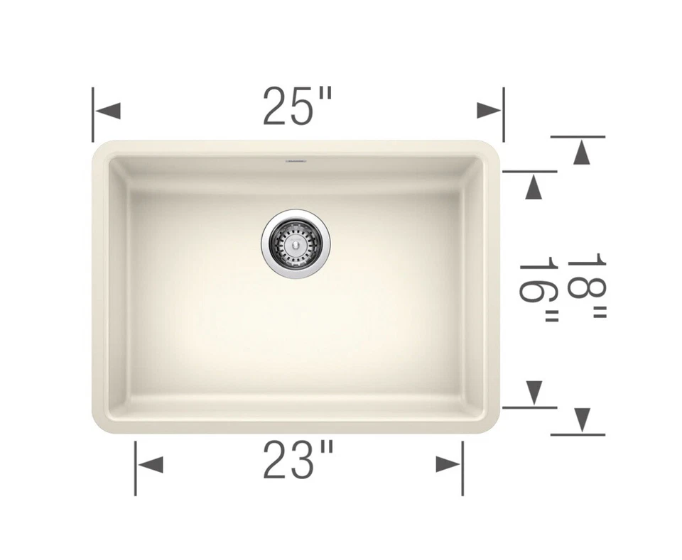 New Blanco Precis SILGRANIT Undermount Basin Kitchen Sink 25”x18” 5” ADA $500 RV - Image 2 of 4