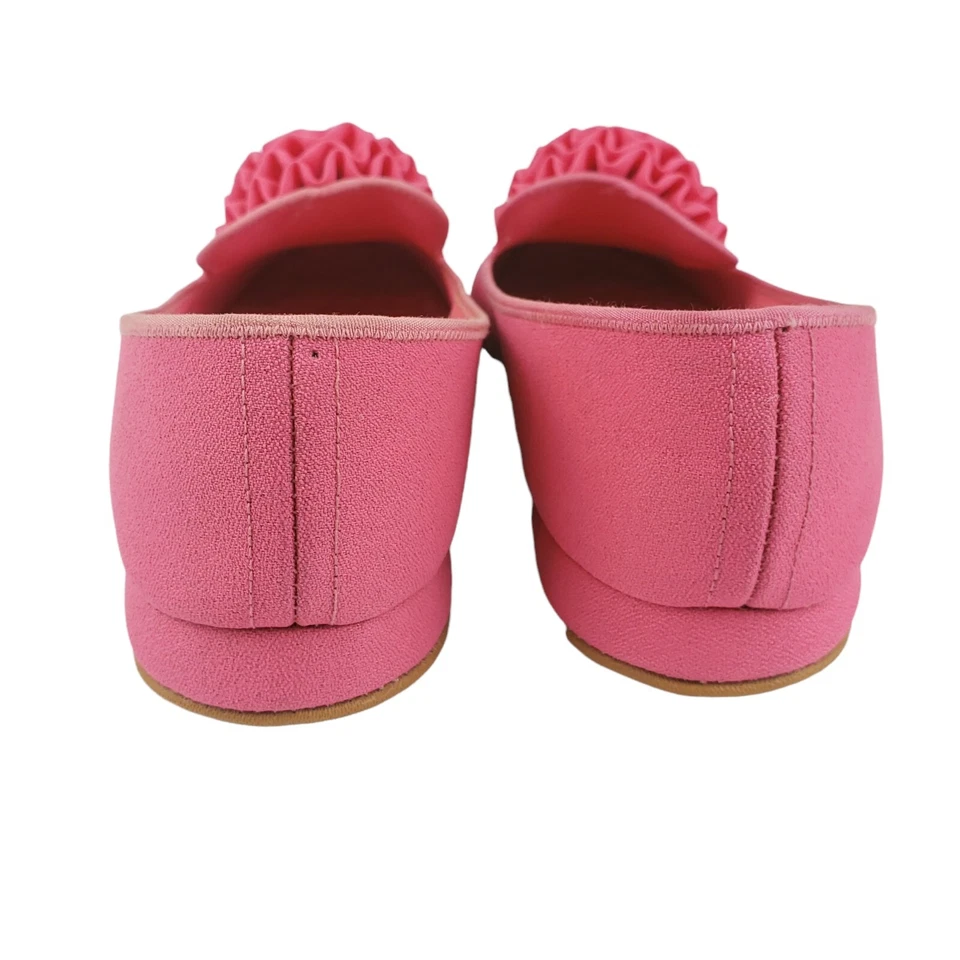 DANIEL GREEN 60's Vintage Hot Pink Bow Flower Flat Slippers MADE IN USA 6.5? - Image 4 of 4