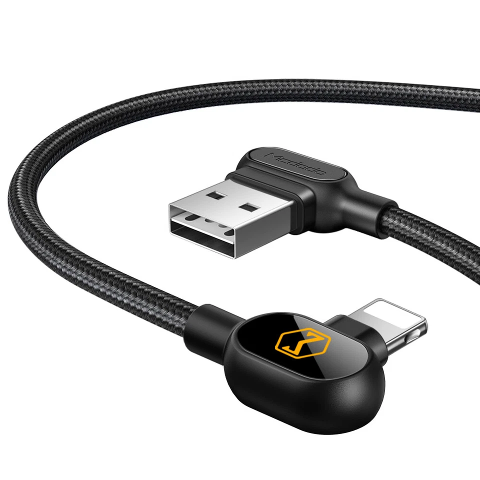 3 Pack Mcdodo For iPhone 12 Pro 11/X/8/7 USB SYNC Charger 90 degree Cable Data - Image 2 of 4