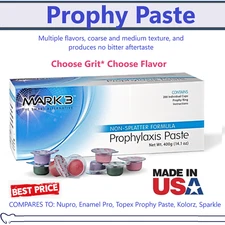 Dental Prophy Paste Prophylaxis Non Splatter Mark3 All types & Flavors 50-600/Bx