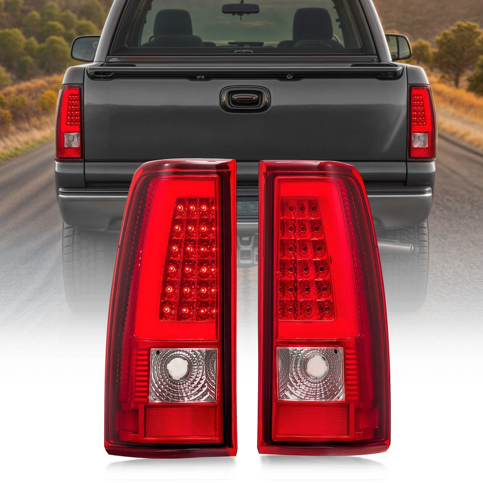 Luces traseras LED rojas para Chevy Silverado 1500 GMC Sierra 2003-2006 lámparas de freno Foto 2 de 4