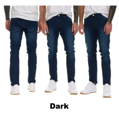 Men's Straight Slim Fit Flex Stretch Premium Washed Jeans Comfy Denim Pants