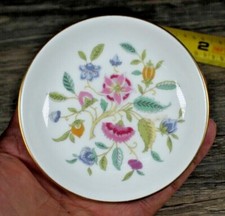 Vintage Minton Hadden Hall Pattern Small Pin Trinket Butter Dish 3.5" Flowers 