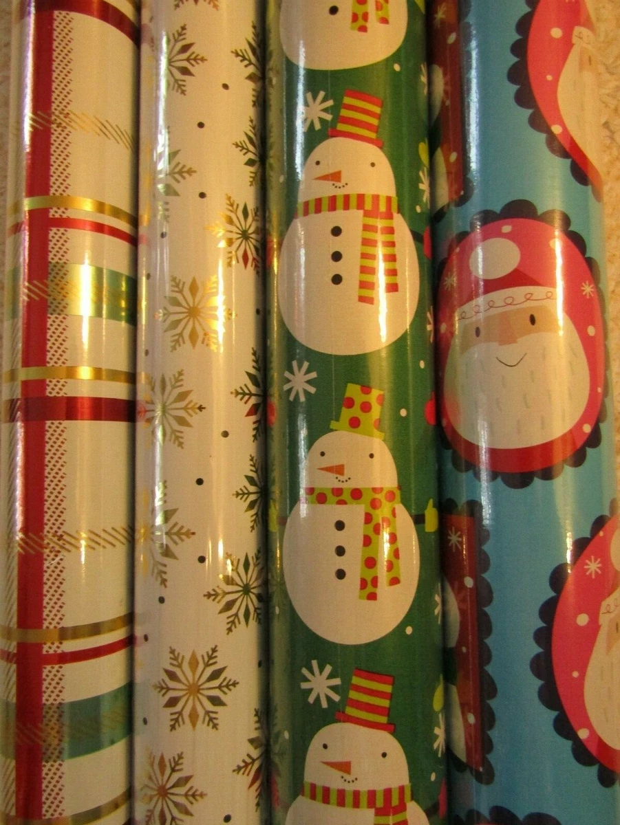 Rolls of Christmas Wrapping Paper Totals 410 Sq Ft One Reversible