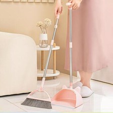 2Pcs Broom and Dustpan Set Sweeping Broom Dense Pet Bristles for Office