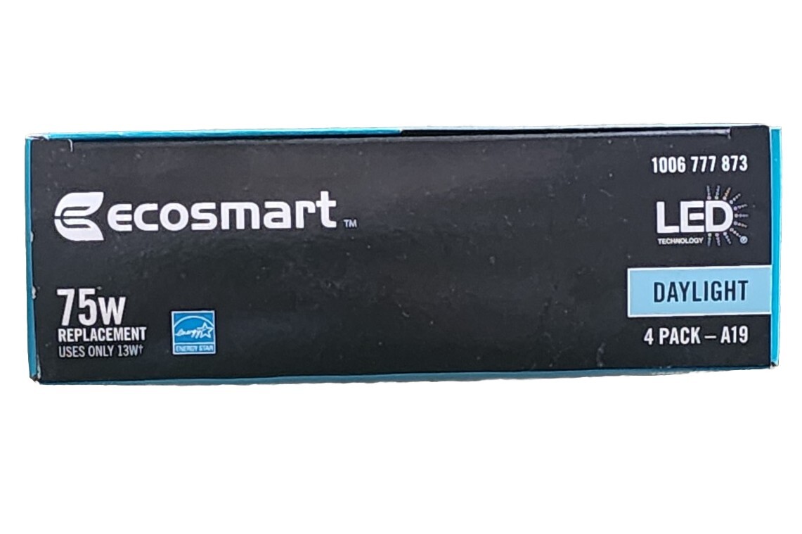 Ecosmart 75W Dimmable Energy Star LED Light Bulb Daylight 1155 Lumens (4-Bulbs)