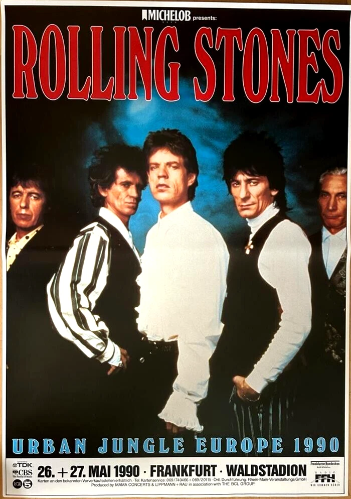 ROLLING STONES 1990  FRANKFURT - orig. Concert Poster - Konzert Plakat - DIN A0