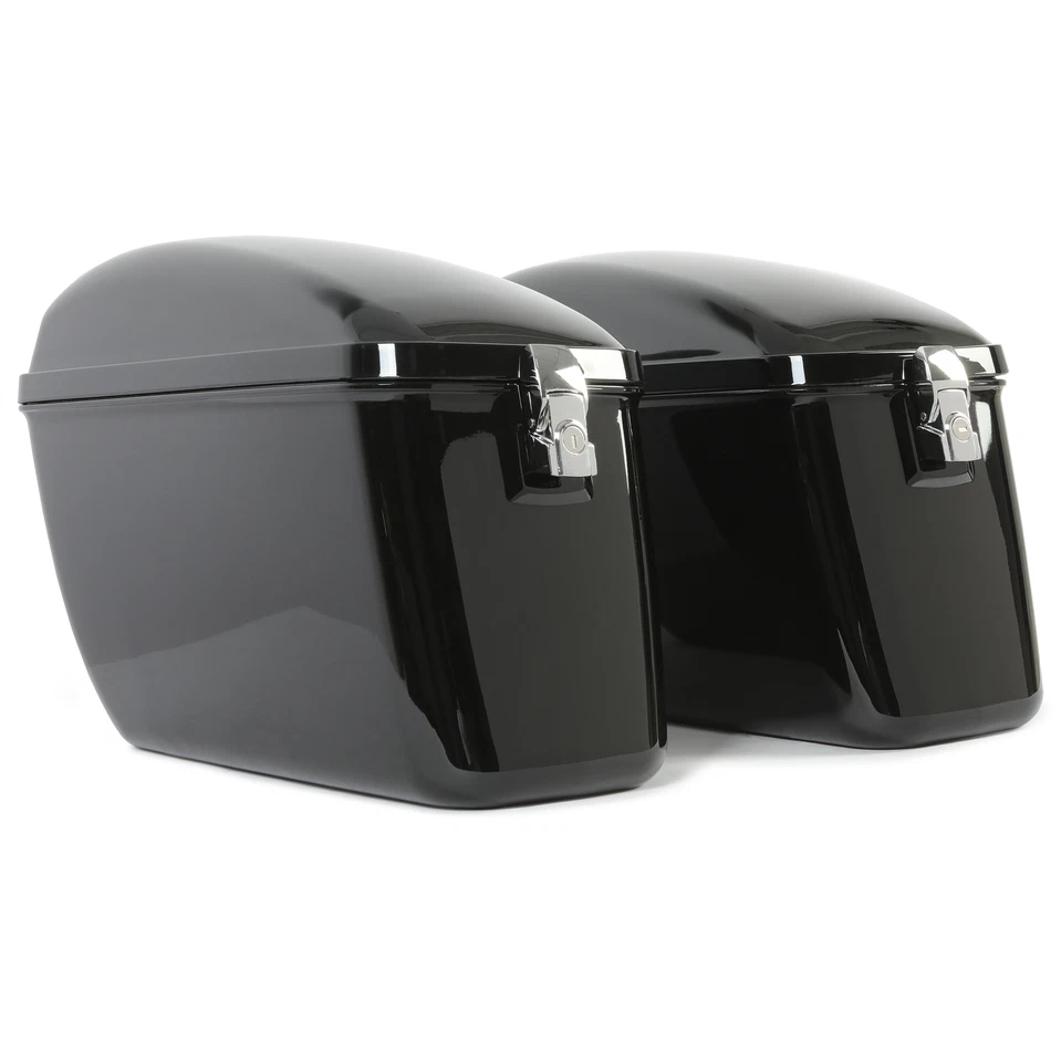60L Black Motorcycle Hard Saddle Bag Saddlebags For Harley Dyna Road Glide Honda - Image 4 of 4