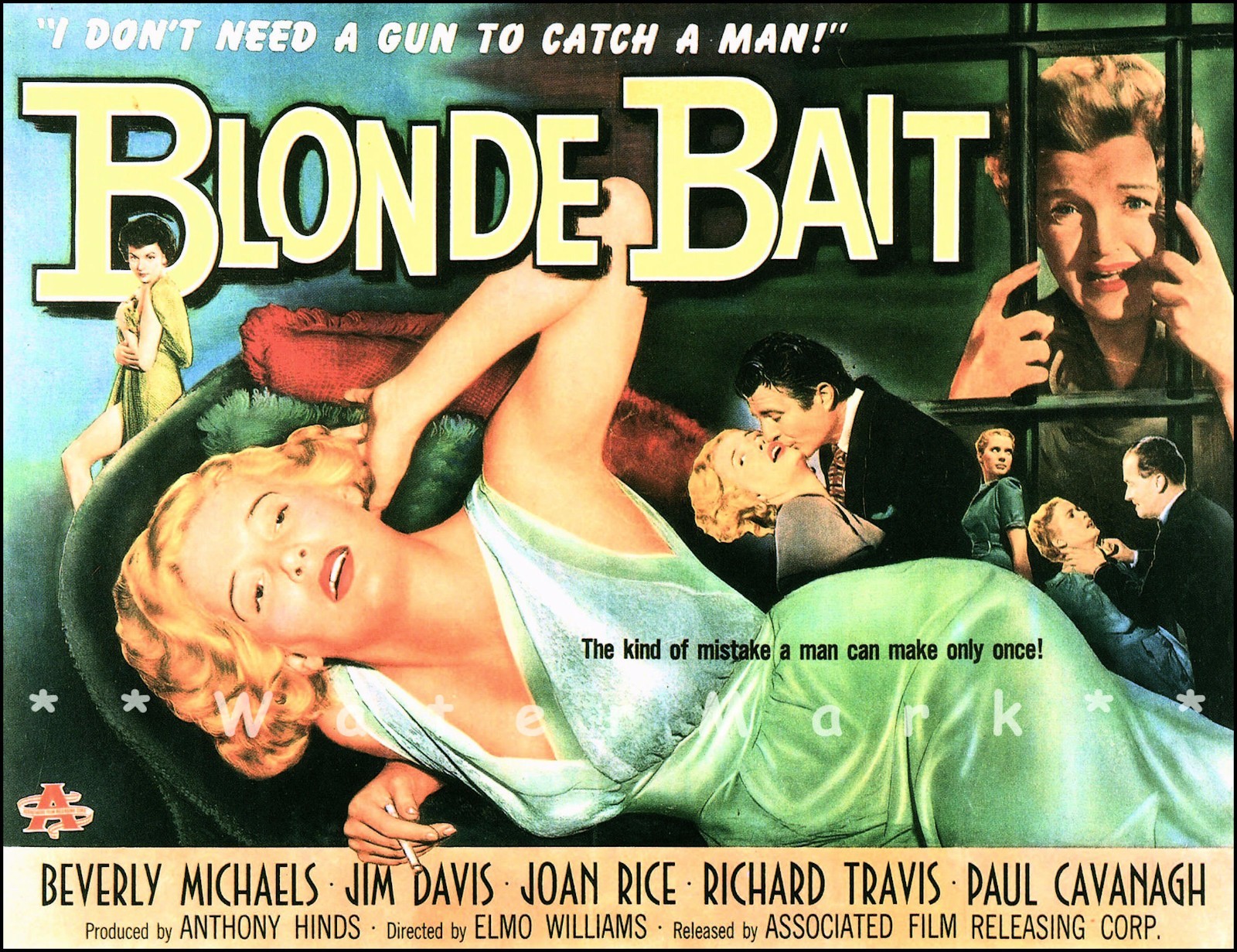 Blonde Bait 1956 B Movie Crime Thriller Vintage Poster Print Classic B Film