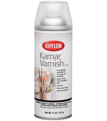 Krylon: Kamar Varnish - Non Yellowing Protection For Oil, Acrylic & Watercolor