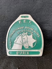 CHEVAUX PLAQUE CONCOURS HIPPIQUE 6éme  Prix F.E.F Championnat Rhône - Alpes 1981