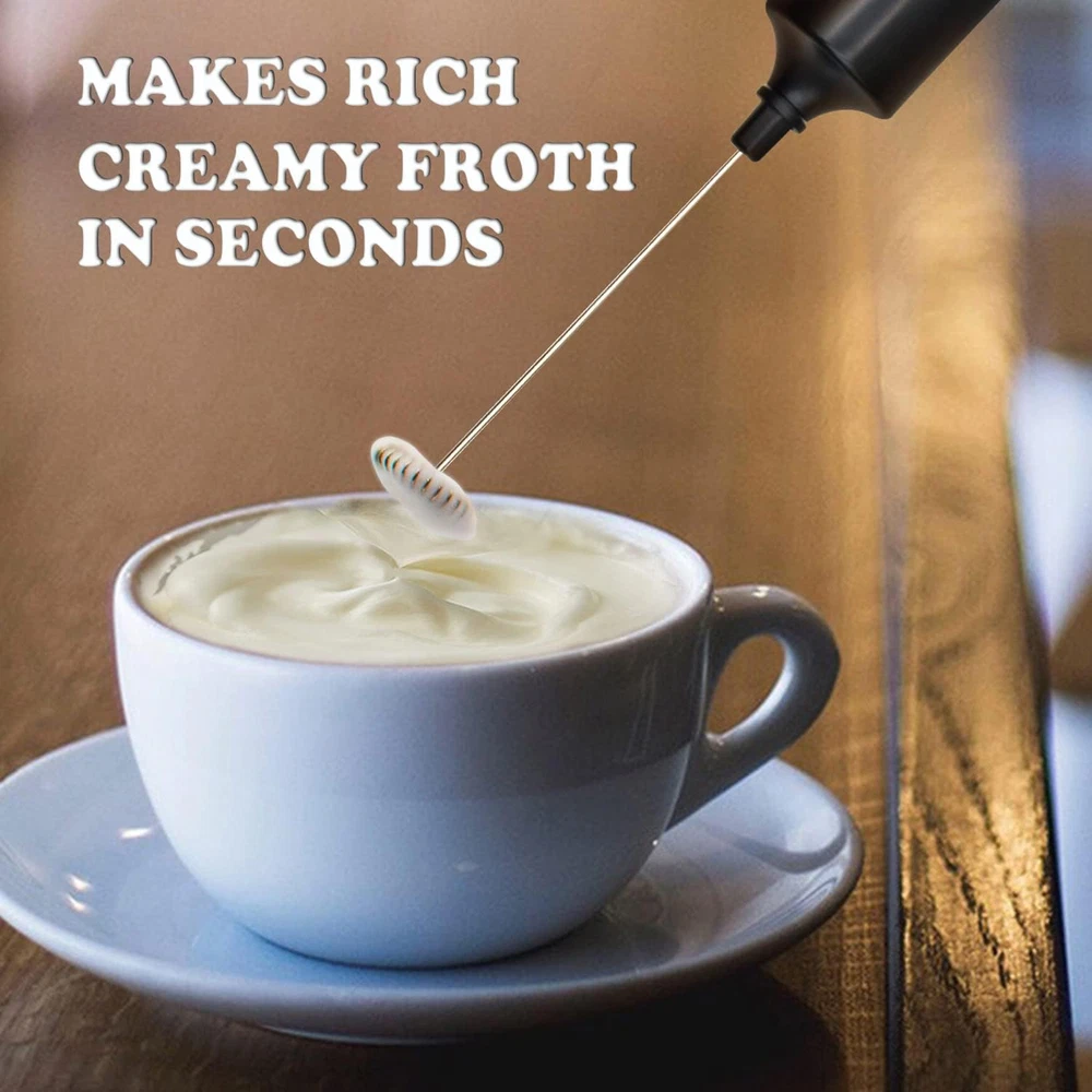 Milk Frother Handheld Battery Operated, Waterproof Electric Whisk Foam Maker for