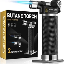 Ravs Butane Torch Lighter, DUAL Flame Mode Kitchen Torch Cooking Torches, Blow T