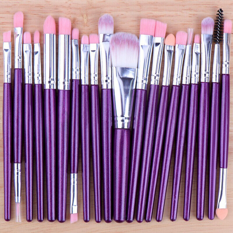 20 Pcs Makeup Brush Set Eyeshadow Eyebrow Powder Foundation Contour Lip