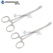 ODM 2 BODY PIERCING Forceps Kit Hemostat SPONGE CLAMP 6" Curved New