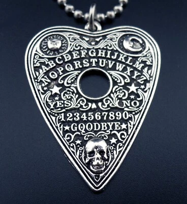 Ouija Board Planchette Necklace Stainless Chain New Skull Witch Spirit Ghost