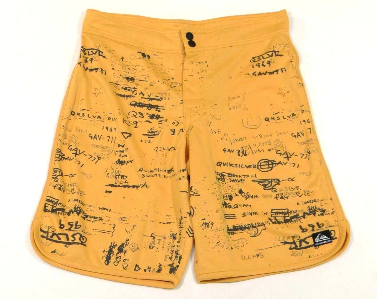 Quiksilver Quikdry Moisture Wicking Mustard Yellow Shorts Men's NWT