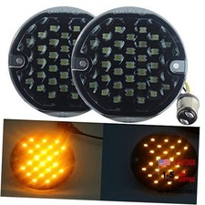 3 1/4" LED Turn Signals Flat PC Amber 1157 LED Turn Signal Kit PC Lens Style 