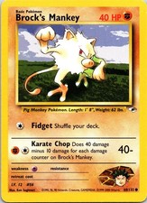 Brock's Mankey 68/132 Common Gym Heroes Pokemon Unlimited Lightly Played