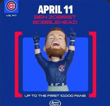 2026 Chicago Cubs Ben Zobrist Bobblehead Stadium Giveaway April 11th Presale 2026 Chicago Cubs Ben Zobrist Bobblehead Stadium Giveaway April 11th Presale