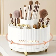 360  Rotating Makeup Organizer 5 Compartments Cosmetic Brush Holder Storage Tray