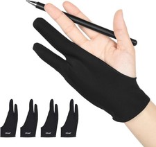 4 Pack Artist Drawing Gloves for Digital Tablet Paper