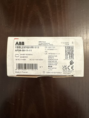 ABB AF26-30-00-11 Contactor, 24-60V 50/60Hz - 1SBL237001R1111