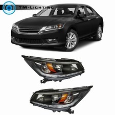 Headlights For 2013-2015 Honda Accord Sedan Halogen W/LED DRL Left&Right Side