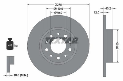 Brake Disc Textar 92145203