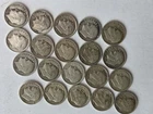 Roosevelt Dimes 90% Silver Circulated Lot Of 20 1940s 1950s D S P Not Junk