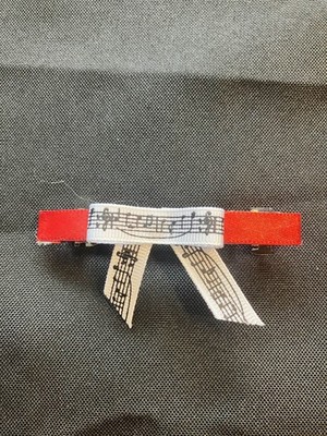 3 inch barrette for music lover; handmade