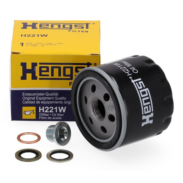 Hengst H221W ÖLfilter + Schraube FüR Dacia Nissan Opel Renault Smart-image