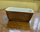 Vintage Pyrex Woodland Brown Floral Refrigerator Dish 502B, No Lid