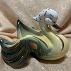 Vintage Hull Pottery Green Yellow Gold Bandana Duck Planter #75