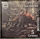 5 Gram .999 Silver Dinosaur Stegosaurus Pan Silver Company Limited Edition RARE